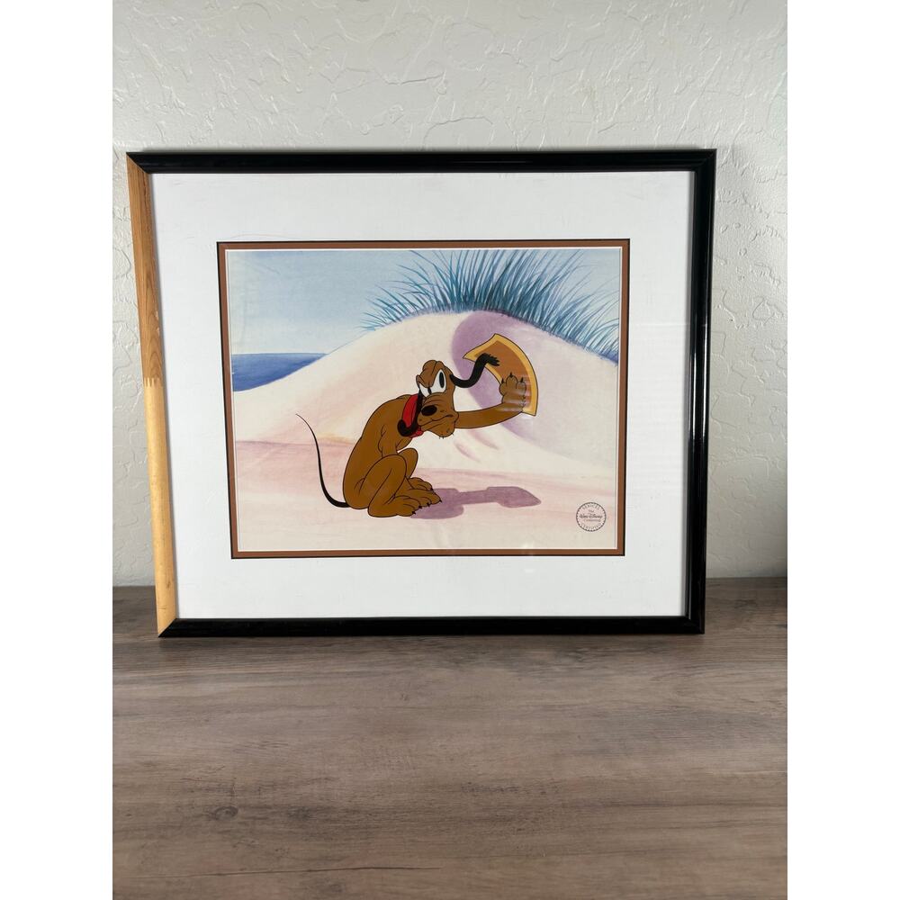 Disney Pluto "Sticky Situation"- 1998 Limited Edition  Sericel- 18x15- Cert Auth